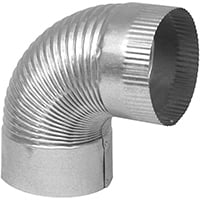 Galvanized Round Elbow - IMPERIAL MFG GROUP USA INC 6-Inch 90-Degree Galvanized Crimp Elbow GV0327-C