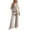 Khaki, variant on 2 Piece Women Maternity's Lounge Set Ribbed Knit Button Down Long Sleeve Tops Over The Belly Pants Fall Pregnancy Outfits