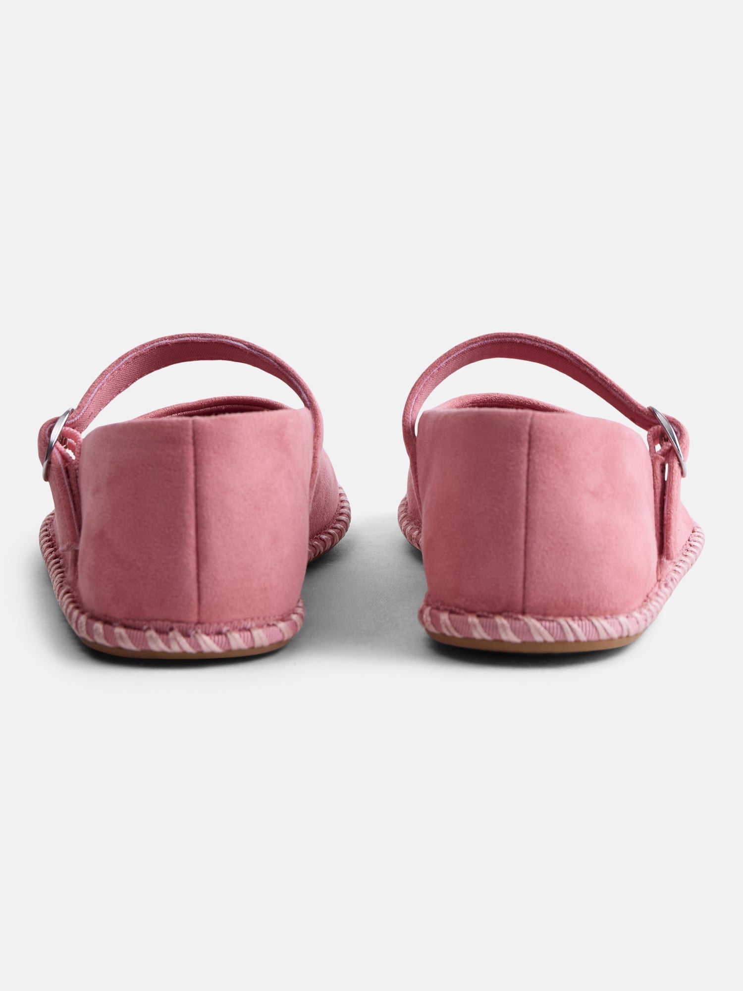 Wonder Nation Little and Big Girls Faux Suede Whipstitch Ballet Shoes