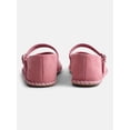 thumbnail image 3 of Wonder Nation Toddler, Little and Big Girls Faux Suede Whipstitch Ballet Shoes, 3 of 4