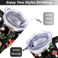 thumbnail image 5 of 40oz Cute Colorful Botanical Mushroom Stainless Steel Flip Straw Tumbler Spill Proof Travel Cup Double Wall Vacuum Insulated Coffee Mug with Top Handle, 5 of 6
