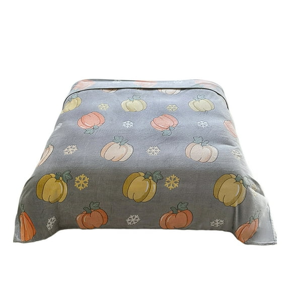 Btomtd 40"x60" Pumpkin Fleece Throw Blanket Autumn Thanksgiving Blanket Fuzzy Breathable Blanket for Sofa Bed Halloween Decor Machine Washable, Multicolor