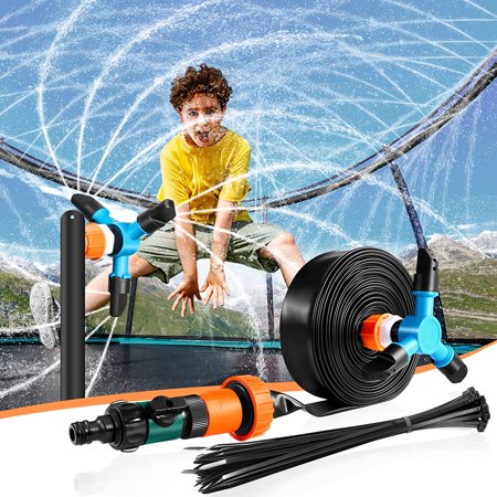 Jicidcha Trampoline Sprinkler Spray Hose Waterpark Kids Toy Swimming ...