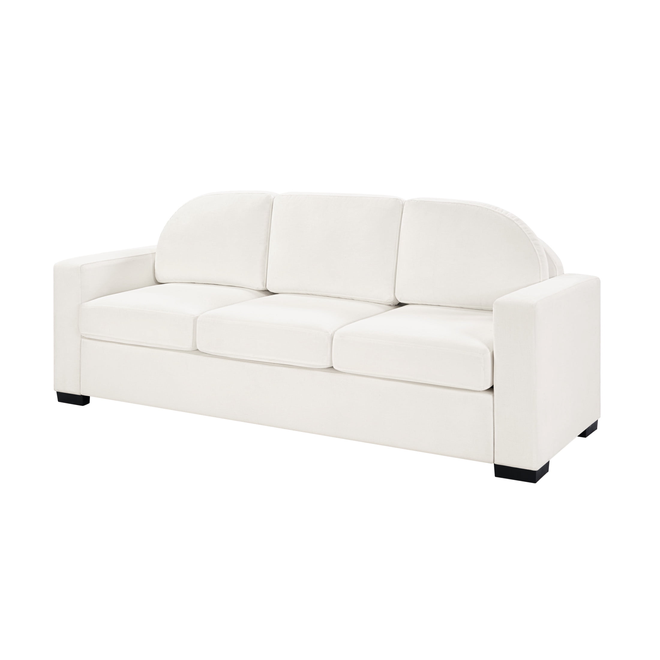 Christopher Knight Home 84.7" Modern Chenille Sofa Couch with Curved Backrest, 3 Seats, Beige