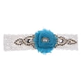 thumbnail image 2 of Colorido boda nupcial flor perlas liga cristal encaje liga despedida de soltera fiesta Azul Colcomx  Liga de encaje de boda, 2 of 7