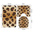 thumbnail image 3 of Gold and Brown Of Leopard Print Bathroom Rugs Sets 3 Piece,Toilet Cover Set,Absorbent Non Slip Bathroom Mats Sets with U-Shaped Contour Rug Toilet Rug Set, 3 of 5