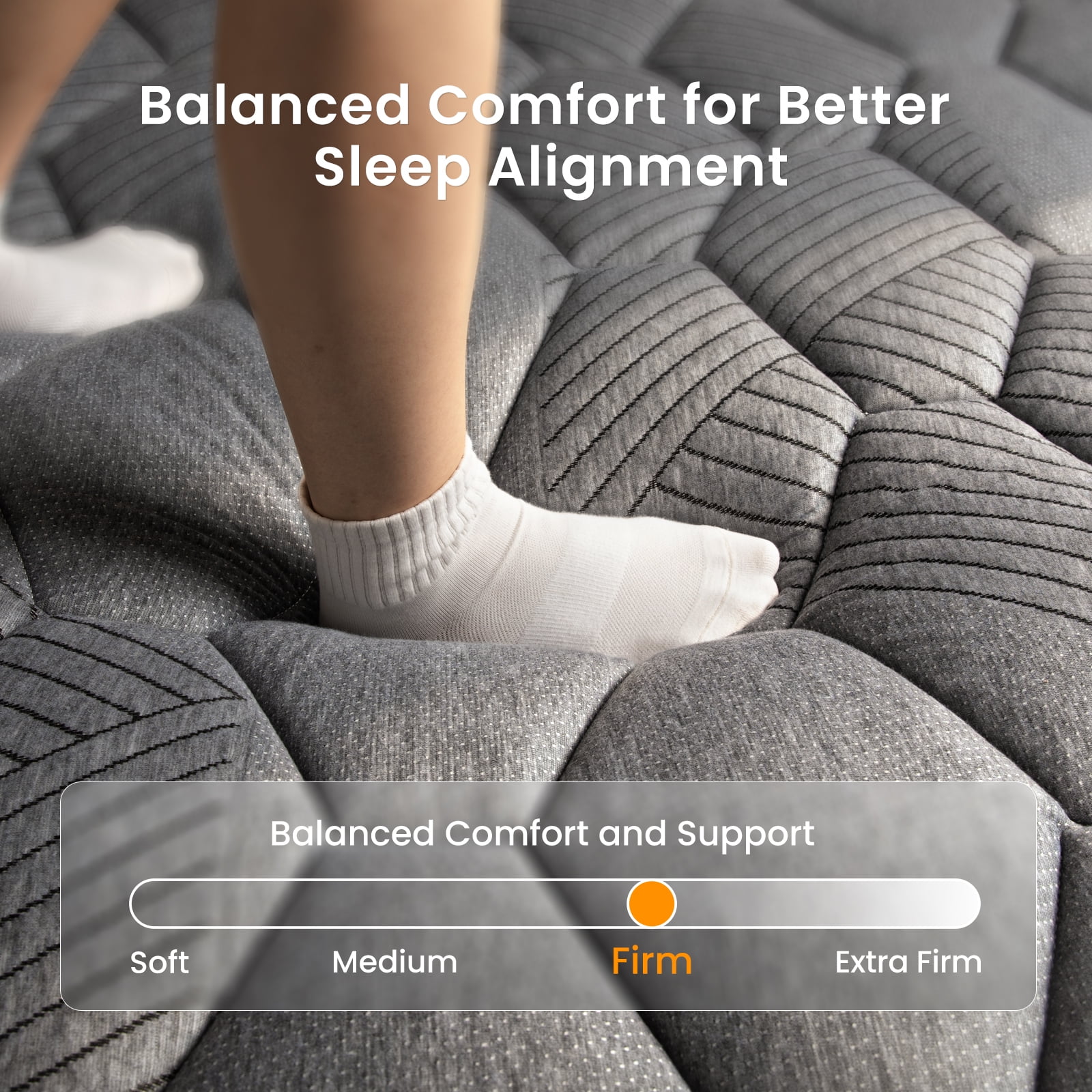 Babo Care Twin XL Mattress, 10 Inch Hybrid Mattress with Firm Support, Mattress in a Box, Fiberglass-Free & CertiPUR-US