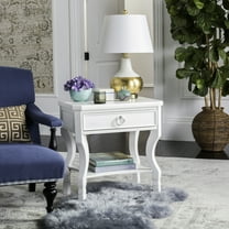 SAFAVIEH Alaia Modern Glam One Drawer Night Stand, White