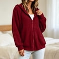 thumbnail image 6 of DeHolifer Womens Hoodies Zip Up Jackets Lightweight Tunic Sweatshirt Open Front Cardigan Red XXL, 6 of 7