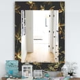 thumbnail image 2 of DESIGN ART Designart 'Black Leaves' Traditional Mirror - Printed Wall Mirror 23.7 in. wide x 31.5 in. high, 2 of 5