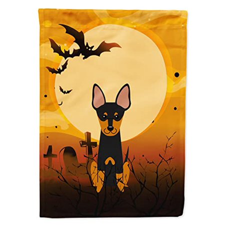 Caroline s Treasures BB4375GF Halloween English Toy Terrier Flag Garden Size   Garden Size  multicolor