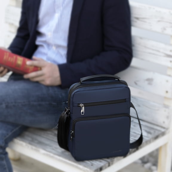 New Men's Messenger Waterproof Simple Business Shoulder Bag,Blue