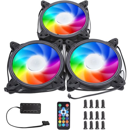 Computer Rgb Fans Coolant 3 Pcs 6-Pin Computer RGB Cooling Fans, Adjustable CPU Radiator Computer ...