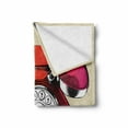 thumbnail image 2 of Vintage Soft Flannel Fleece Throw Blanket, Illustration of a Classic Retro Telephone with Numbers Vintage Art Design Print, Cozy Plush for Indoor and Outdoor Use, 50" x 70", Beige Red, by Ambesonne, 2 of 6