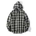 thumbnail image 2 of AnuYalue Plaid Hoodies for Men Vintage Button Down Pullover with Hood Lightweight Hooded Sweatshirt Fashion Long Sleeve Hoodie, 2 of 4