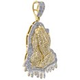 thumbnail image 2 of 10K Yellow Gold Diamond Tiered Praying Hands Pendant 1.70" Drip Charm 0.96 CT., 2 of 6