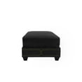 thumbnail image 5 of Chic Home Prezton Linen Contemporary Nail head detailing Wooden Leg Ottoman, Black, 5 of 8