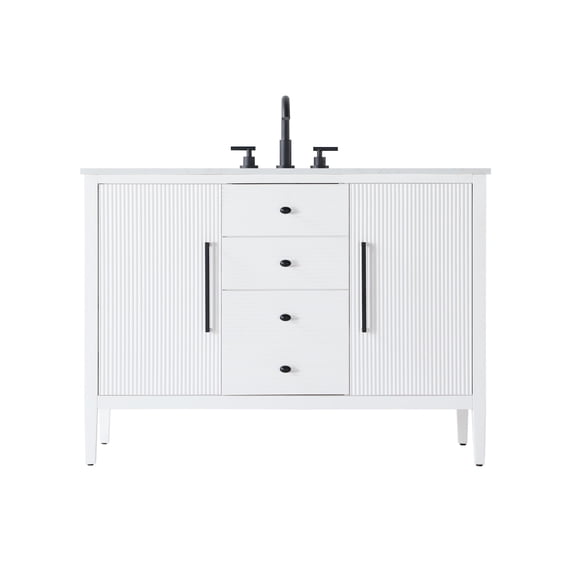 Elegant Lighting VF29648WH Blakely 48" Free Standing Single Basin Vanity Set - White