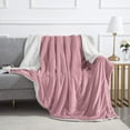 thumbnail image 2 of Ameha Plush Sherpa Bed Blanket Super Ultra Soft Thick Warm Cozy & Fuzzy Reversible Fleece Blanket Adult Pink Throw, 2 of 8