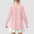thumbnail image 5 of Yindaity Long Sleeve Shirt for Girls Girls Long Sleeve Shirts Crewneck Ruched Side Slim Fit Tops Ribbed Knit Casual Tee Shirt(Light Pink,5-6 Years), 5 of 8