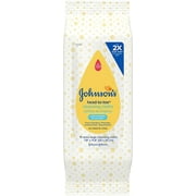 Johnson's Head-to-Toe Gentle Baby Cleansing Cloths, Hypoallergenic and Pre-Moistened Baby Bath Wipes, Free of Parabens, Phthalates, Alcohol, Dyes and Soap, 15 ct