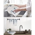 thumbnail image 5 of Navy Blue Ombre Botanical Kitchen Dish Towels for Drying Dishes Set of 2, Watercolor Pastoral Leaf Waffle Weave Microfiber Hand Tea Bathroom Towels Quick Dry & Absorbent Towel 12x12, 5 of 7
