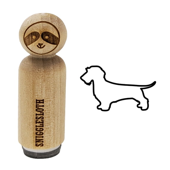 Wirehaired Dachshund Dog Outline Rubber Stamp for Scrapbooking Crafting Stamping - Mini 1/2 Inch