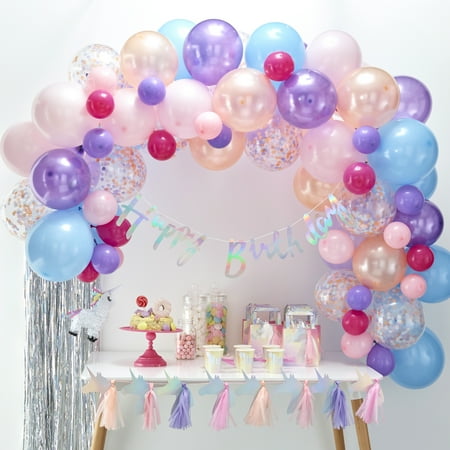 Ginger Ray Pastel Balloon Arch, 80ct (Includes Balloon Tape and Glue)