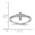 thumbnail image 3 of Solid 14K White Gold Diamond Cross Ring Band Size 5 (.1 cttw.), 3 of 4