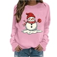 thumbnail image 3 of Jsaierl Women's Christmas Sweatshirts Funny Snowman Graphic Sweatshirt Party Work Pullover Crewneck Holiday Long Sleeve Tops S-2XL, 3 of 7