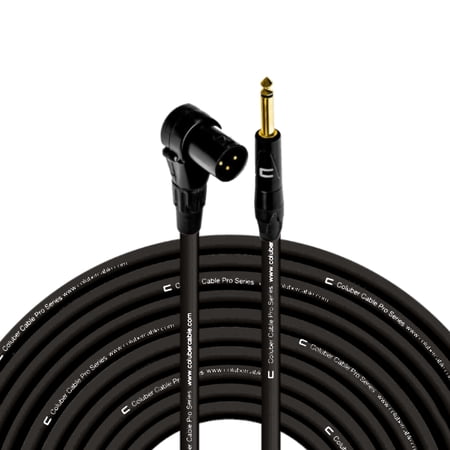 Columber Cable Right Angle XLR Male to 1/4" TS Male Pro Microphone Connector