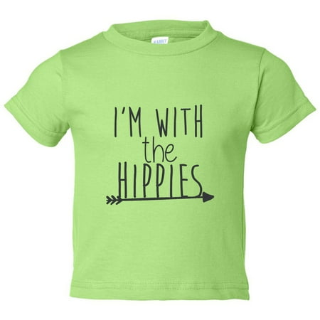 - Kids Bohemian Youth “I'm With The Hippies” Toddler Boho Shirt Funny Threadz Kids 24 Month, Green