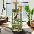 thumbnail image 2 of Pefilos 72" Cat Tree Tower for Large Cats, Indoor Cat Condo with Sisal-Covered Scratching Posts and Pads, 2 Padded Perch, Green, 2 of 8