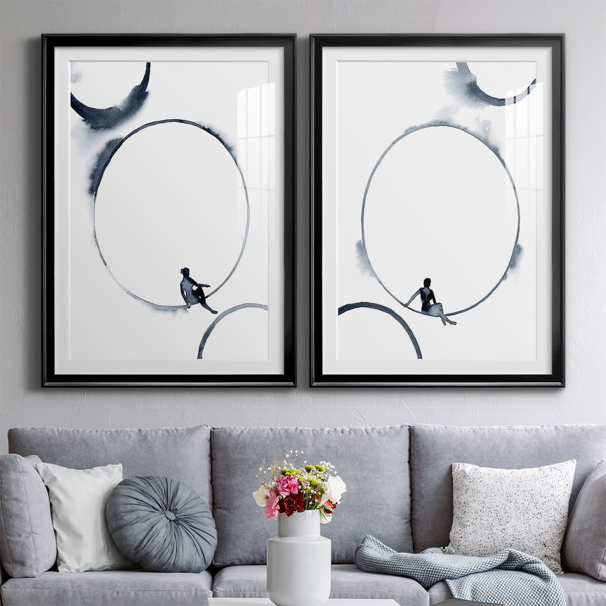 Wexford Home Woman in the Moon I Premium Framed Print, 18.5" x 24.5" - Ready to Hang, Black (Set of 2)