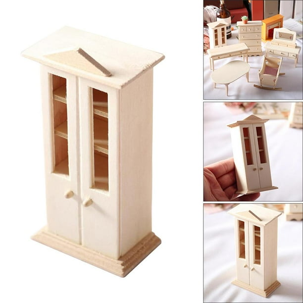 1/12 Casa de de Hecha Accesorios para Conjunto de Muebles Conjunto de Muebles de pequeña sala Mueble de pequeña sala Alacena Salvador Escritorio de casa de muñecas