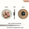 thumbnail image 7 of 2D Flat 1pc 10Inch Tulip-Themed Wooden Round Wall Clock - Pink Dutch-Inspired Farmhouse Decor with Large White Hands, Golden-Tone Numbers, 10 Incn - Easy-to-Read Non-Ticking Clock f, 7 of 7