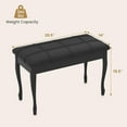 thumbnail image 3 of Wubio Duet Piano Bench with Storage, Keyboard Bench with Padded Cushion, Solid Wood Legs, Storage Compartment for Music Books, Comfortable PU Leather Piano Stool, 360 LBS Load Capacity, 3 of 7