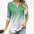 thumbnail image 5 of Women's V Neck T Shirts Women's V Neck T Shirts Gradient 3/4 Sleeve Tops for Women Casual Loose Basic Tees, 5 of 9