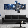 thumbnail image 1 of Designart - Cellule de Cristal Bleu Foncé Texture Acier - Art Mural Abstrait sur Toile, 1 of 1