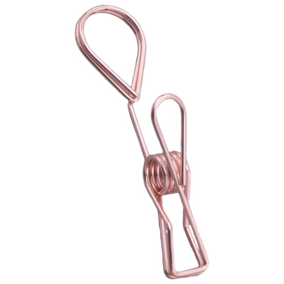 Paper Clips,Sturdy Metal Wire Hollow Out Clothespins,Multi Purpose Utility Binder Clips,Reusable Metal Paper Clips,Stainless Steel Hanging Pins for Kitchen Outdoor Office Cafe Restaurant (Rose Gold)