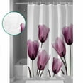 thumbnail image 3 of Rose Red Flower Shower Curtains for Bathroom Waterproof Fabric Bath Curtains Decor Bath Tub Curtain Vintage Tulip Spring Pastoral Floral Decorative Shower Curtain Sets with 12 Hooks, 72x72 Inch, 3 of 6