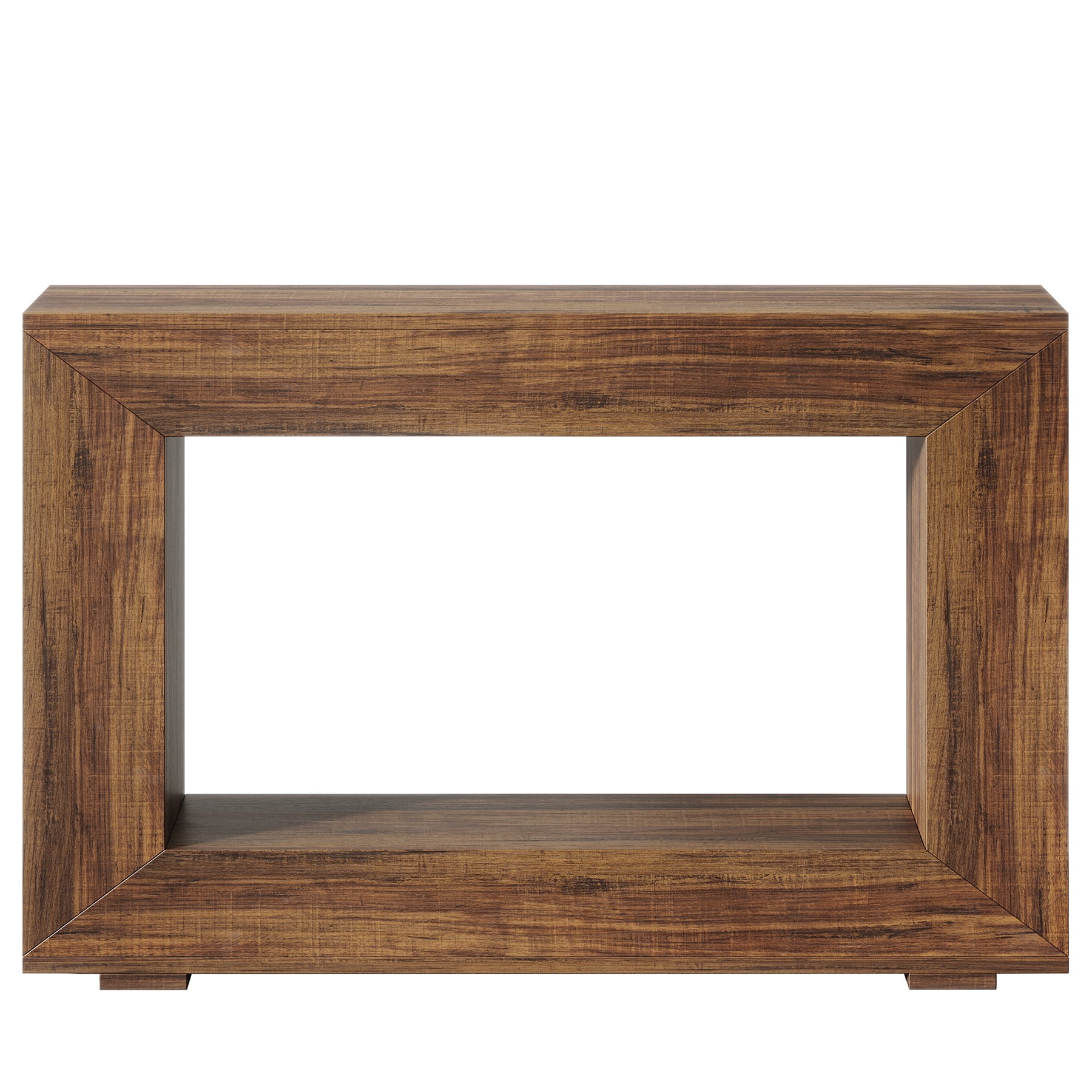 Fnova Farmhouse Console Table for Entryway, 47.2" Long Narrow Wood Entryway Table, Easy Assembly, Dark Brown
