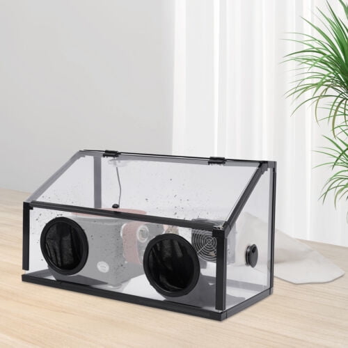 Fully Enclosed Electric Grinding Table Acrylic Cover&LED Light Polisher Dust Box