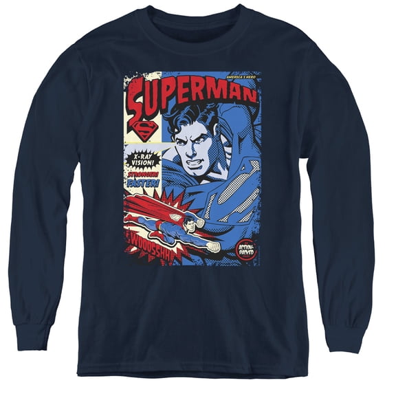 Superman - Action Packed - Youth Long Sleeve Shirt - X-Large