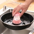 thumbnail image 3 of Cepillo dispensador de jabón de Mano para Lavar, Cepillo de Cocina con Mango y Base, Limpieza de ollas y fregaderos, 1 Juego, 3 of 4