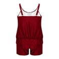 thumbnail image 7 of Amzcrzy Tankini Swimsuits for Women Solid Color Deep U Neck Two Piece Swimsuit with Built In Bra Adjustable Straps Top and Shorts with Pockets Modest Bathing Suit 2026 Wine M, 7 of 7