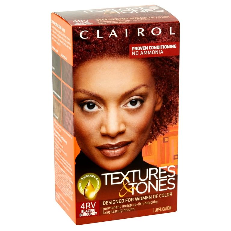 Clairol Textures and Tones Hair Color, 4RV Blazing Burgundy, 1 Ea