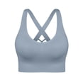 thumbnail image 2 of Women's Strong Hold Sports Bra Wireless Cross Back Yoga Lingerie, Unpadded Seamless Fitness Bustier, High Impact Running Underwear, Breathable Gathering Gym Vest, Supportive Athletic Bralette, 2 of 7
