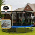 thumbnail image 6 of Leumius Trampolining Outdoor Trampoline, 16 ft Round Frame, 12 Curved Poles, Ladder & Basketball Hoop, 1323 lb Total Capacity, 330 lb Single User, 6 of 8