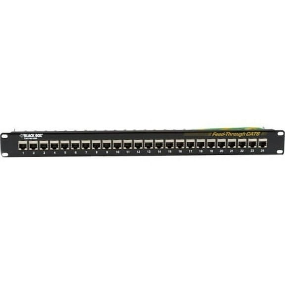 24PORT CAT6 FEED-THROUGH SHIELDED PATCH PANEL